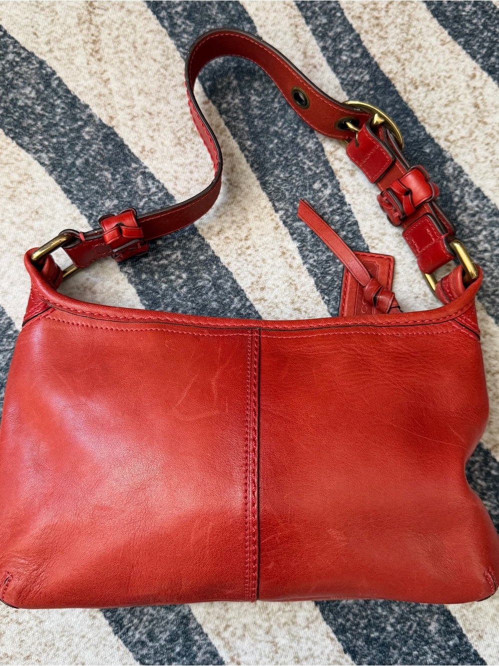 vintage Coach Bleecker small leather shoulder bag red EUC rare - Picture 4 of 9